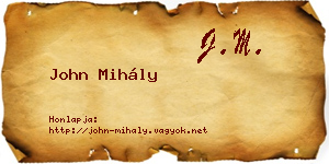 John Mihály névjegykártya