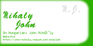 mihaly john business card